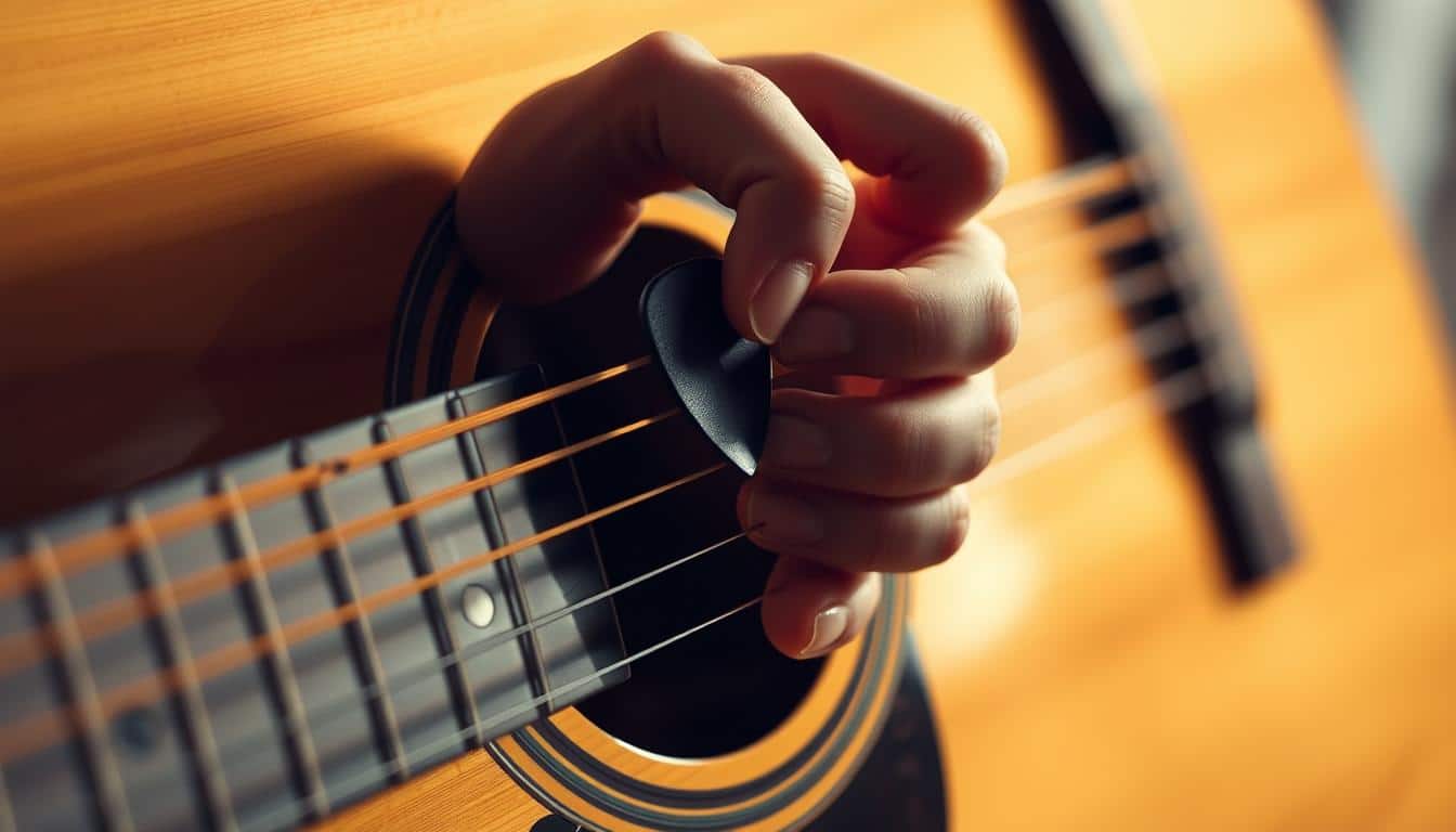 gitaar plectrum gebruiken